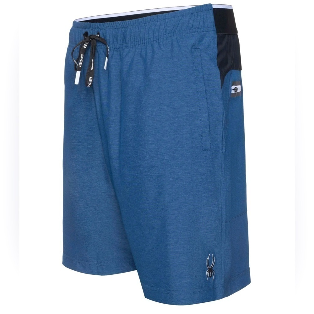 Spyder Active ProWeb Men's Pulse Blue/Black 8” Inseam Shorts Size-XL #SPM513B - Picture 2 of 16